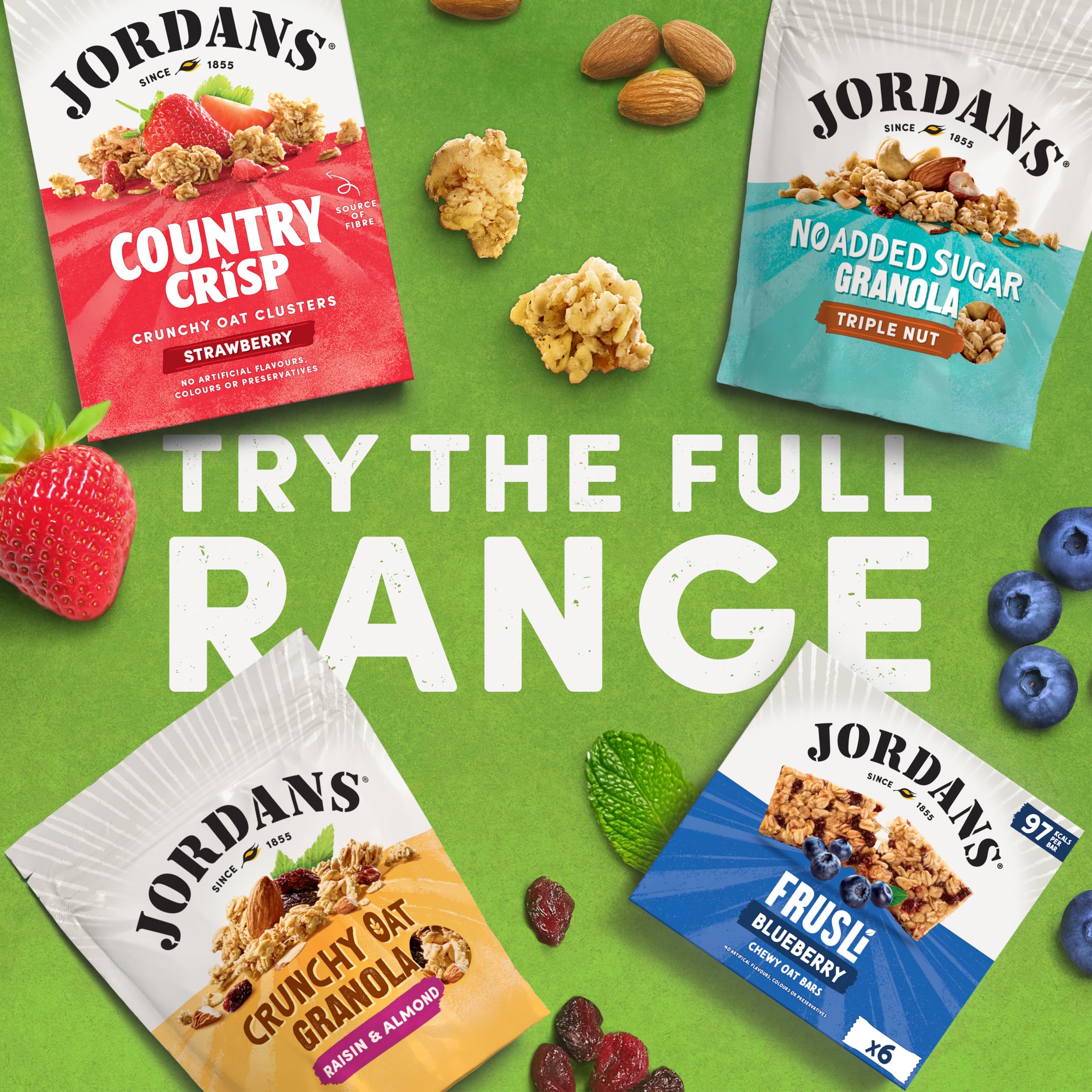 Jordans Country Crisp Frühstückszerealien aus dunkler Schokolade – Haferbüschel mit dunkler Schokolade – ohne künstliche Aromen oder Konservierungsstoffe – britisches gebackenes Müsli – 450 g (6 x 450