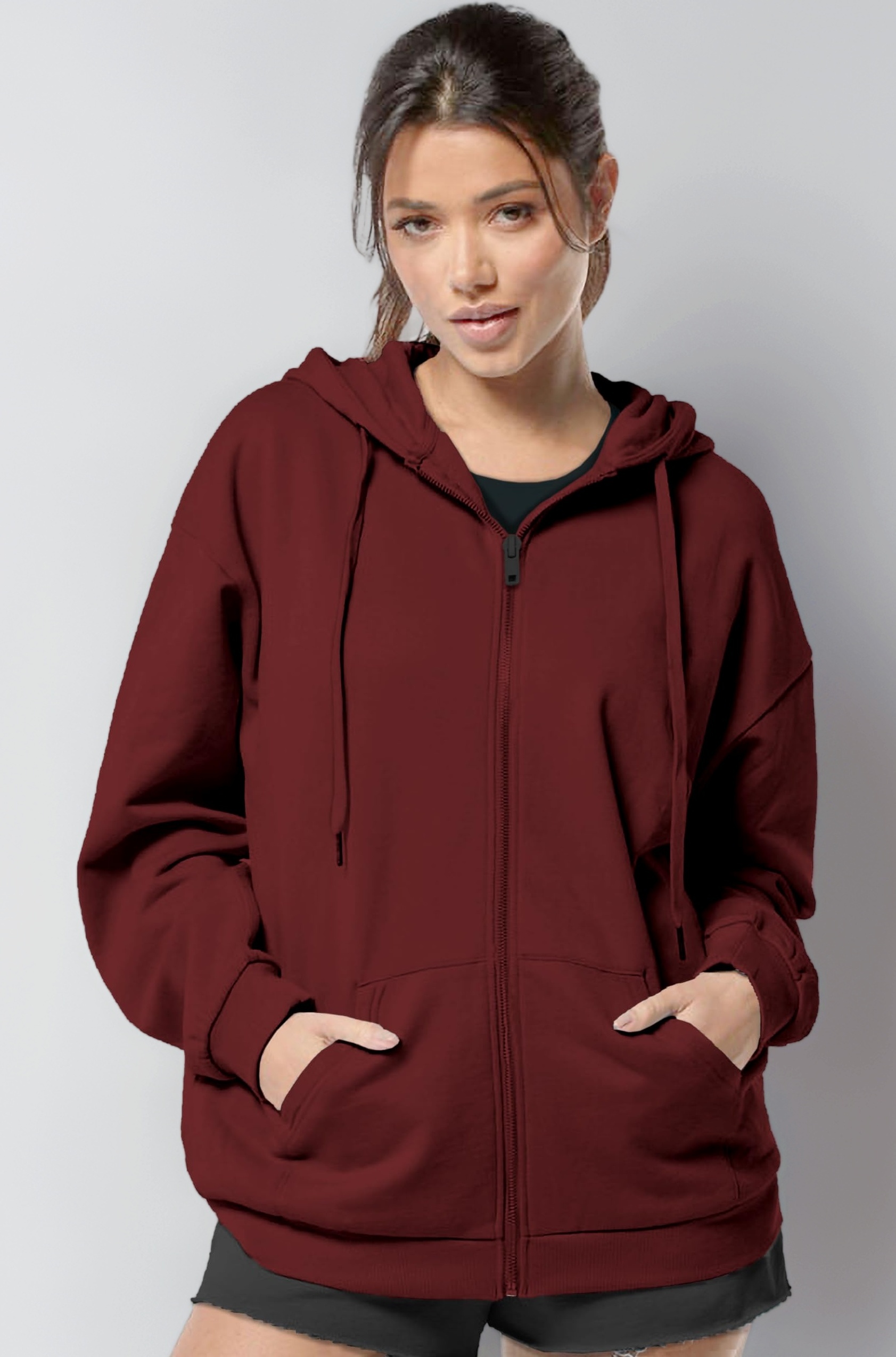 Women's Cute Hoodies Teen Girl Winter Jacket Sweatshirts Casual Drawstring Clothes Zip Up Hoodie with Pocket