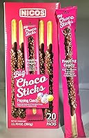 Vista 7 de Nicos Palitos grandes de choco Popping Candy de 20 unidades - Feel the Pop - Envueltos individualmente - Bocadillos navideños para niños y adultos