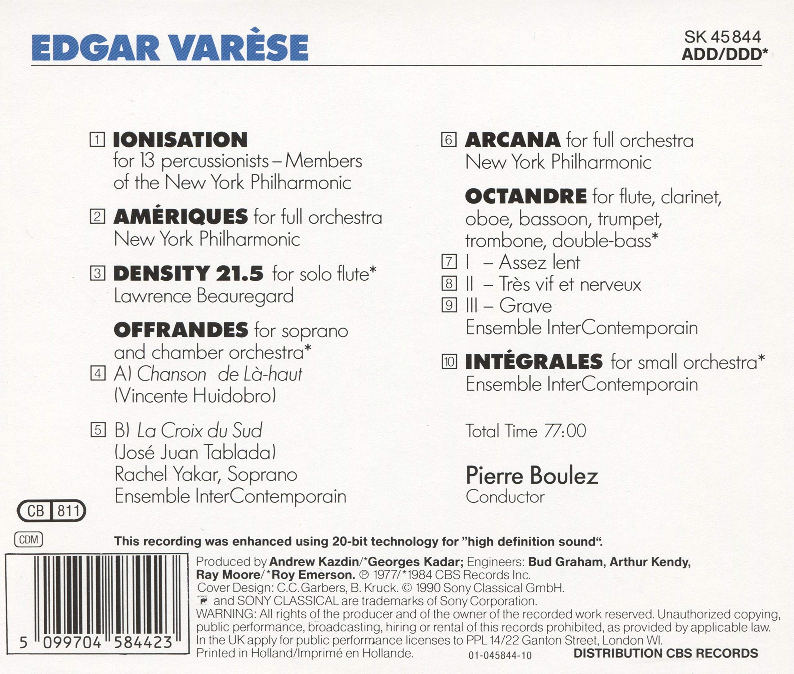 Boulez-Edition: Varese