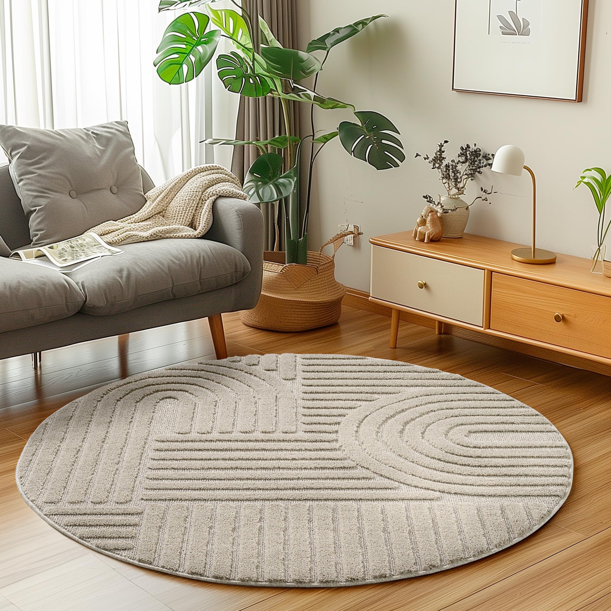 Carpetsale24 Wohnzimmer Teppich Hochflor Skandi Boho Karo Muster Hoch-Tief Struktur Shaggy Langflor Weich Flauschig Strapazierfähig Pflegeleicht Modern für Schlafzimmer