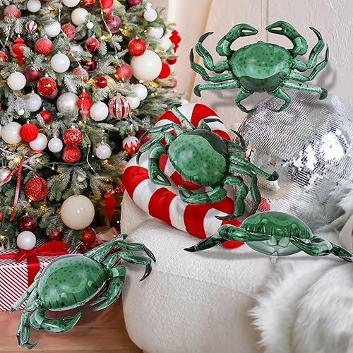 Miniatura 7 de Jet Creations Cangrejo inflable de animales acuáticos, paquete de 4, 20 pulgadas de ancho, juguetes de piscina, accesorio para fotos, centro de mesa