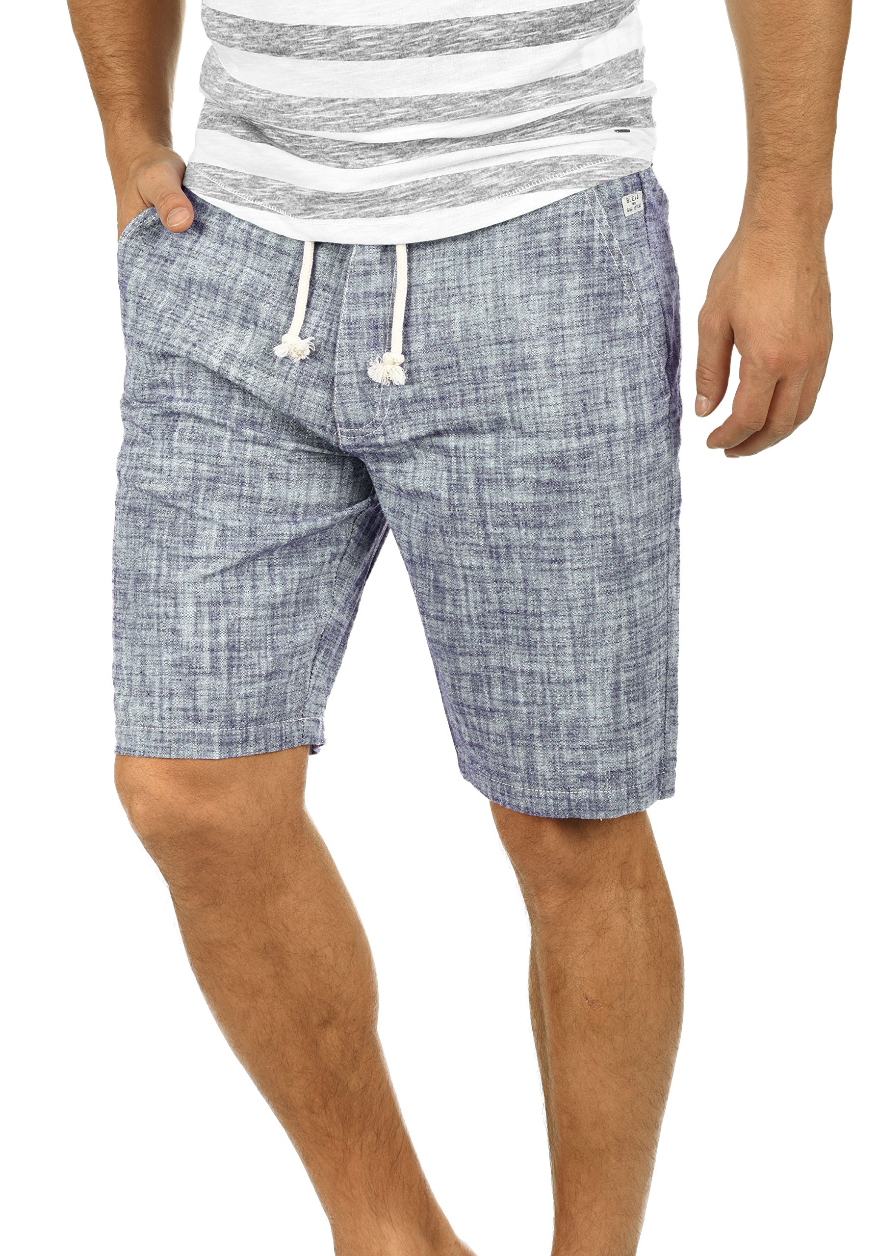 BLEND Bones Men's Linen Shorts Bermuda Made of 100% Cotton Regular- Fit, Size:M, Colour:Navy (70230)