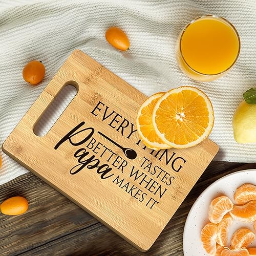 Miniatura 4 de Regalos para papá, regalo para papá, todo sabe mejor cuando papá lo hace abuelo, tabla de cortar de bambú, decoración de cocina, regalos para papá