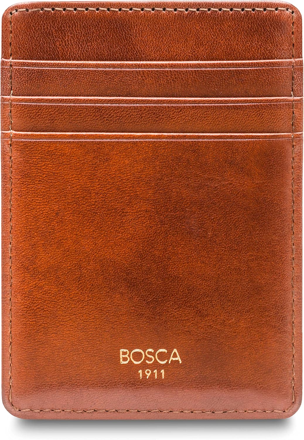 Bosca Old Leather RFID Blocking Front Pocket Wallet with Magnetic Money Clip - Leather Wallet for Men