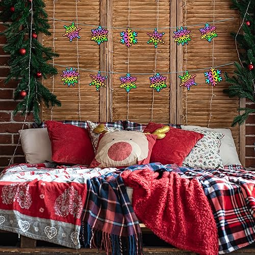 Miniatura 10 de CY2SIDE Juego de 60 tarjetas de rascar de color arcoíris de muñeco de nieve para niños, tarjetas colgantes de muñeco de nieve de invierno para