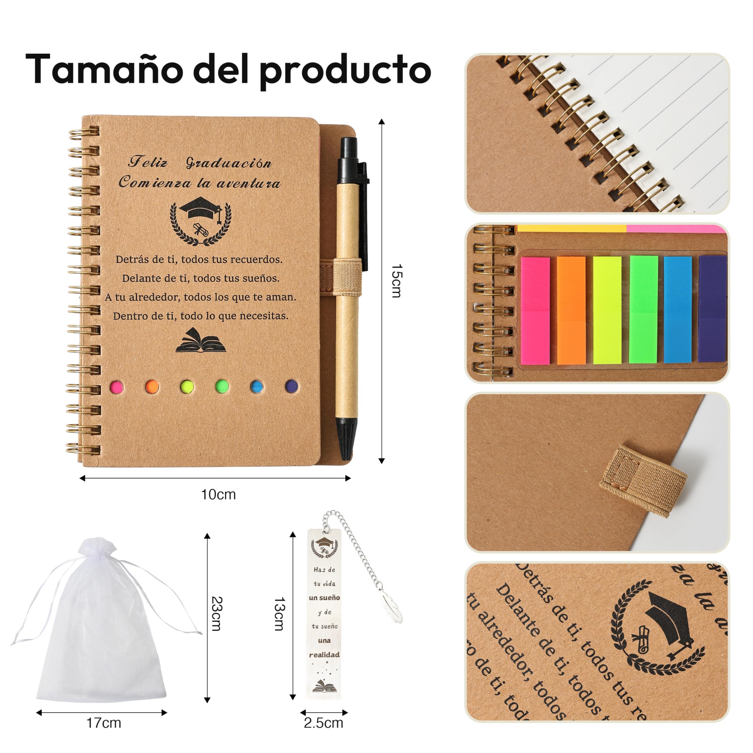 Rebundex Regalos para Graduacion Juego de Cuadernos Regalo Graduacion Infantil Detalles Graduación para Lectores Primaria Secundaria Bachillerato Universidad Hija Hijo Sobrina Nieta Amiga Estudiante