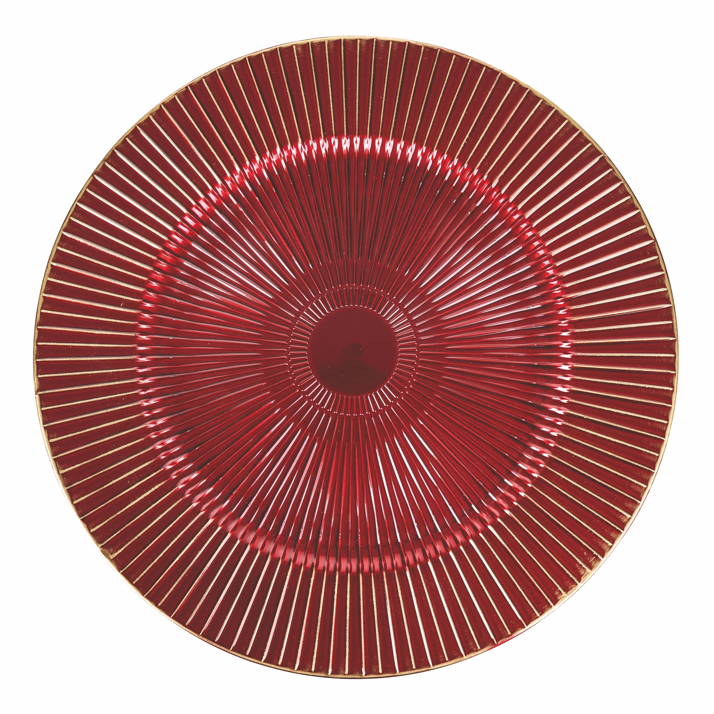Villa d'Este Home Tivoli 5910935 Xmas-Juego de 6 salvamanteles navideños Rojo y Dorado Ø33 cm, Plástico