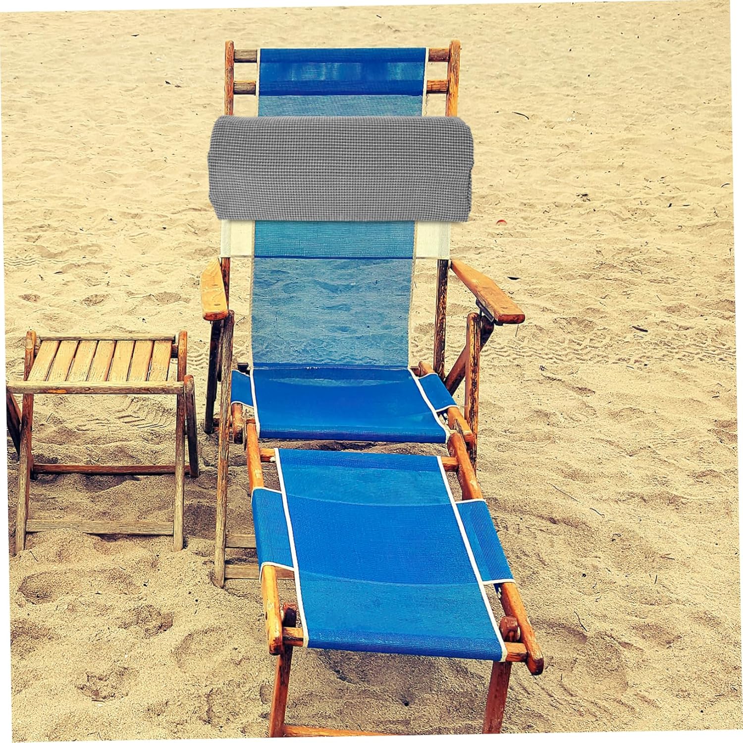 Kisangel 4pcs Sturdy Beach Chair Headrest Attachment Deck Chair Pillow Neck Head Support Easy to Install