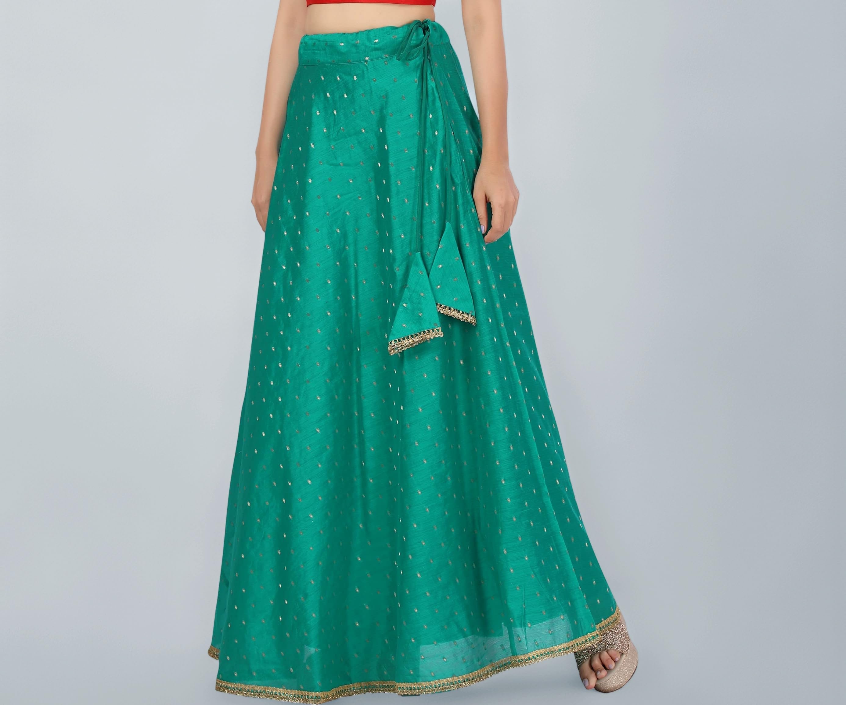 Studio Shringaar Women's Polyester Maxi Skirt