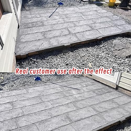Miniatura 2 de Sellos de hormigón Moldes de hormigón Textura de baldosas de piedra rectangular Estera de textura de hormigón Mismo piso de pizarra Estera de sello