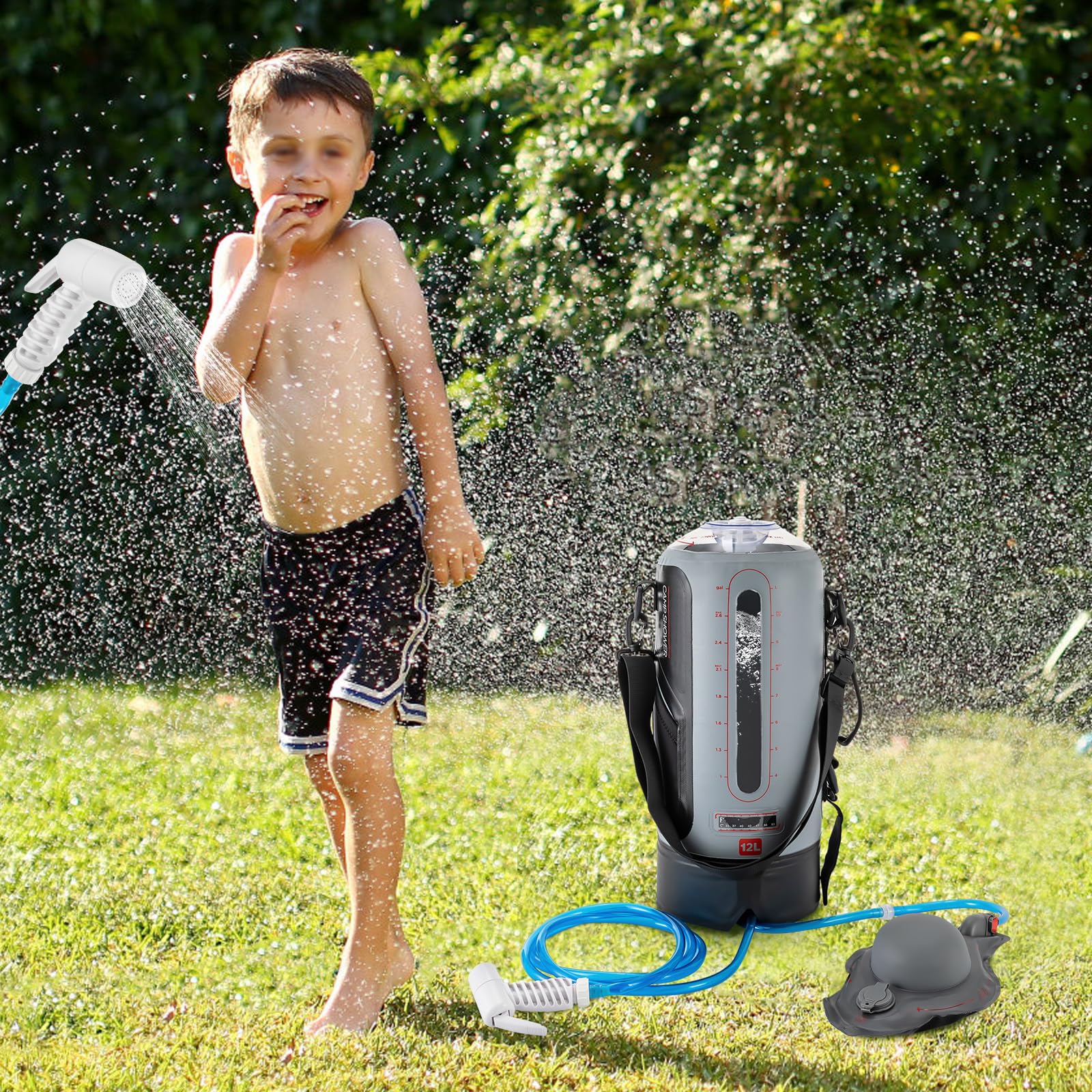 LUNICASHA Solardusche 12L - Mobile Outdoor Dusche Für Camping & Strand