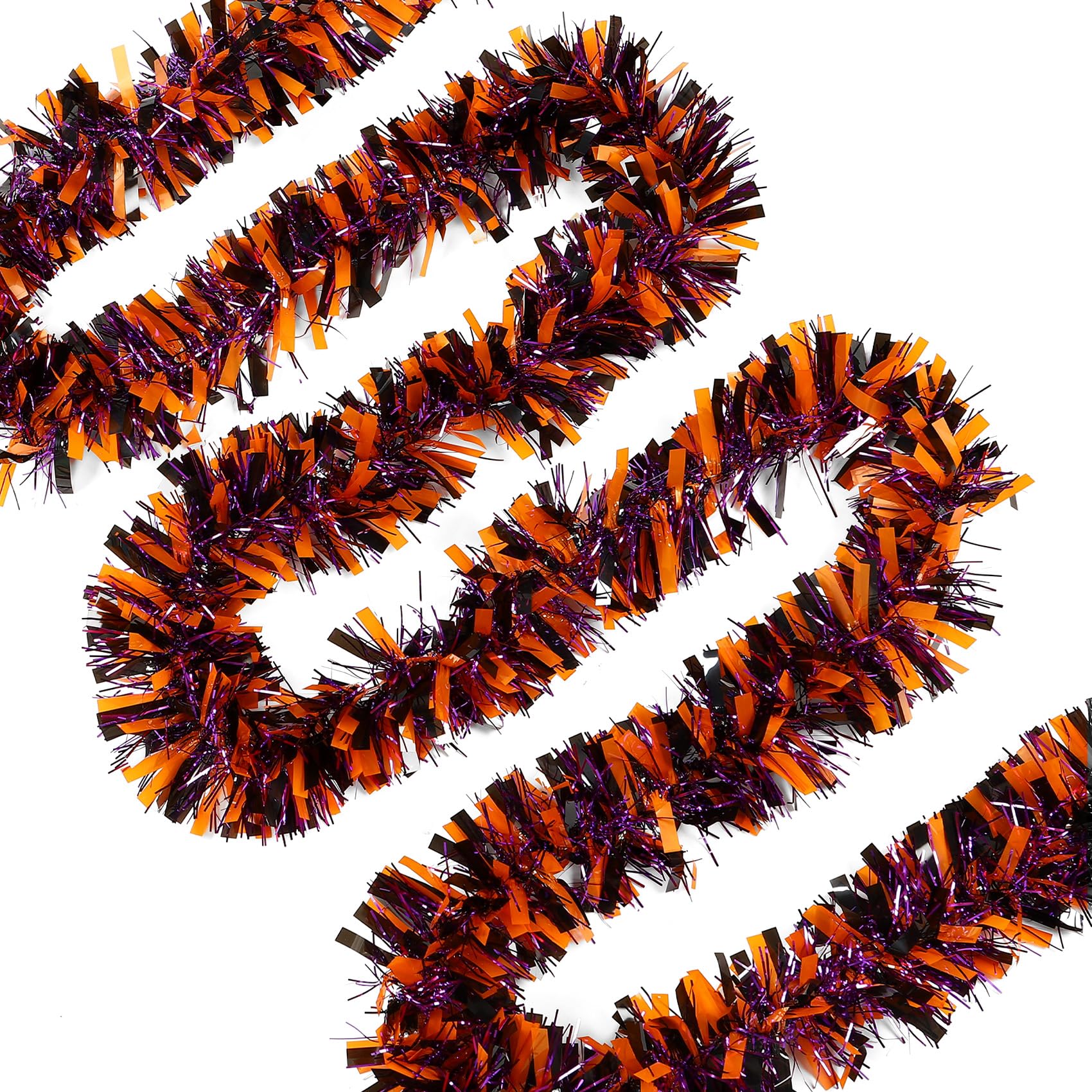 Black Orange Purple Halloween Tinsel Garland 1 Pack Halloween Decorations