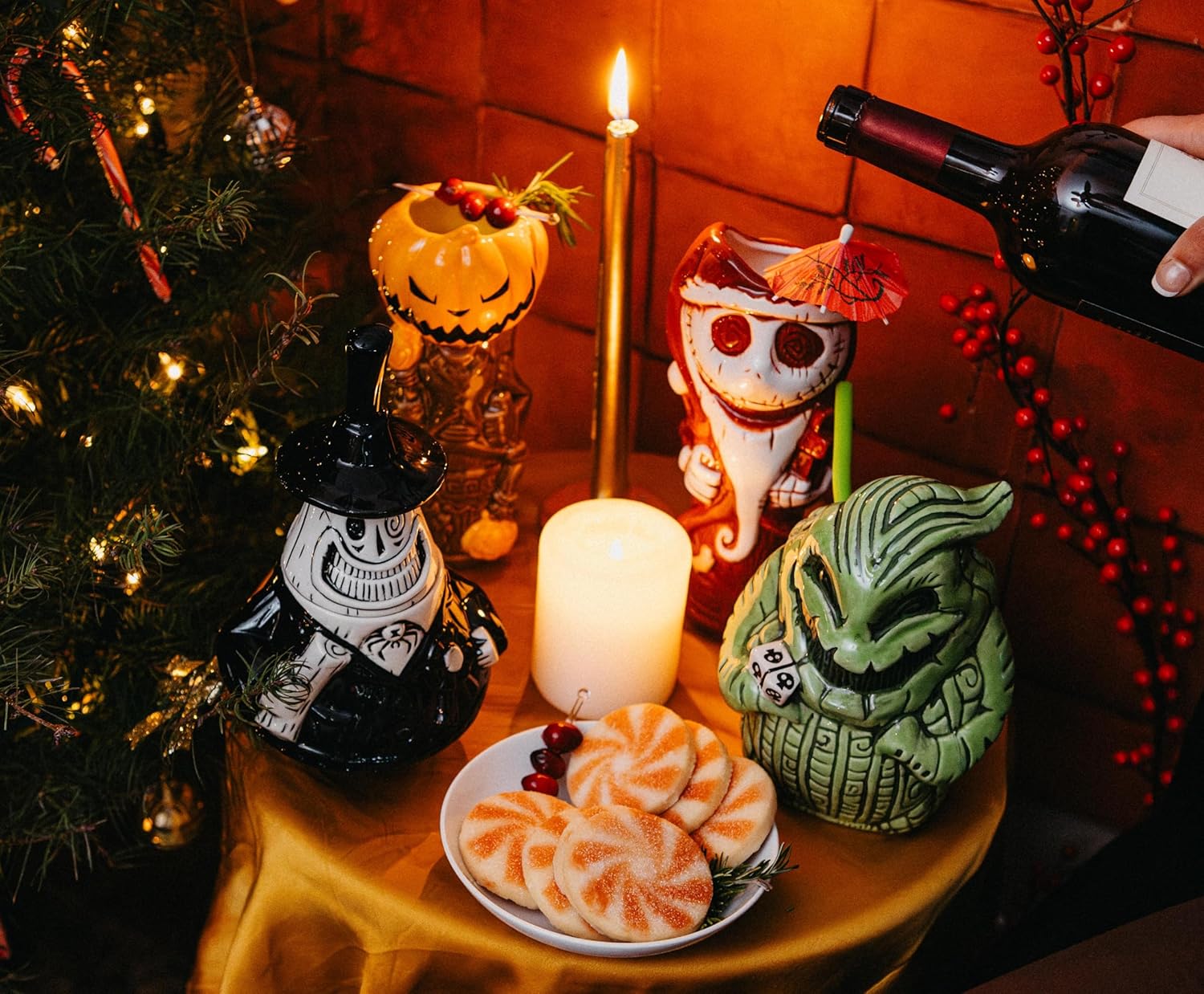 Geeki Tikis Disney The Nightmare Before Christmas Pumpkin King Ceramic Mug | Party Cocktail Tumbler For Liquor and Beverages | Holds 16 Ounces