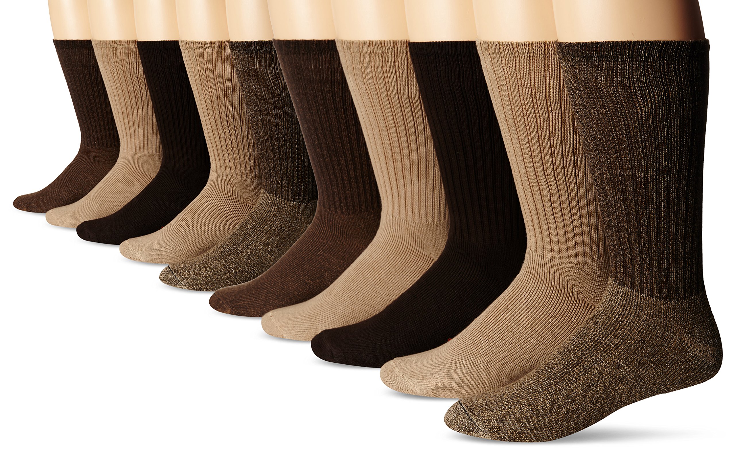 Dockers Men's 10 Pack Cushion Comfort Sport Crew Socks