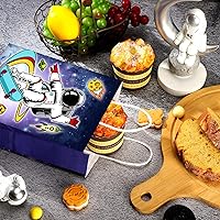 Vista 3 de Outus 24 piezas de bolsas de recuerdos de fiesta espacial, bolsas de regalo de galaxia, bolsas de papel para dulces de astronautas, bolsas