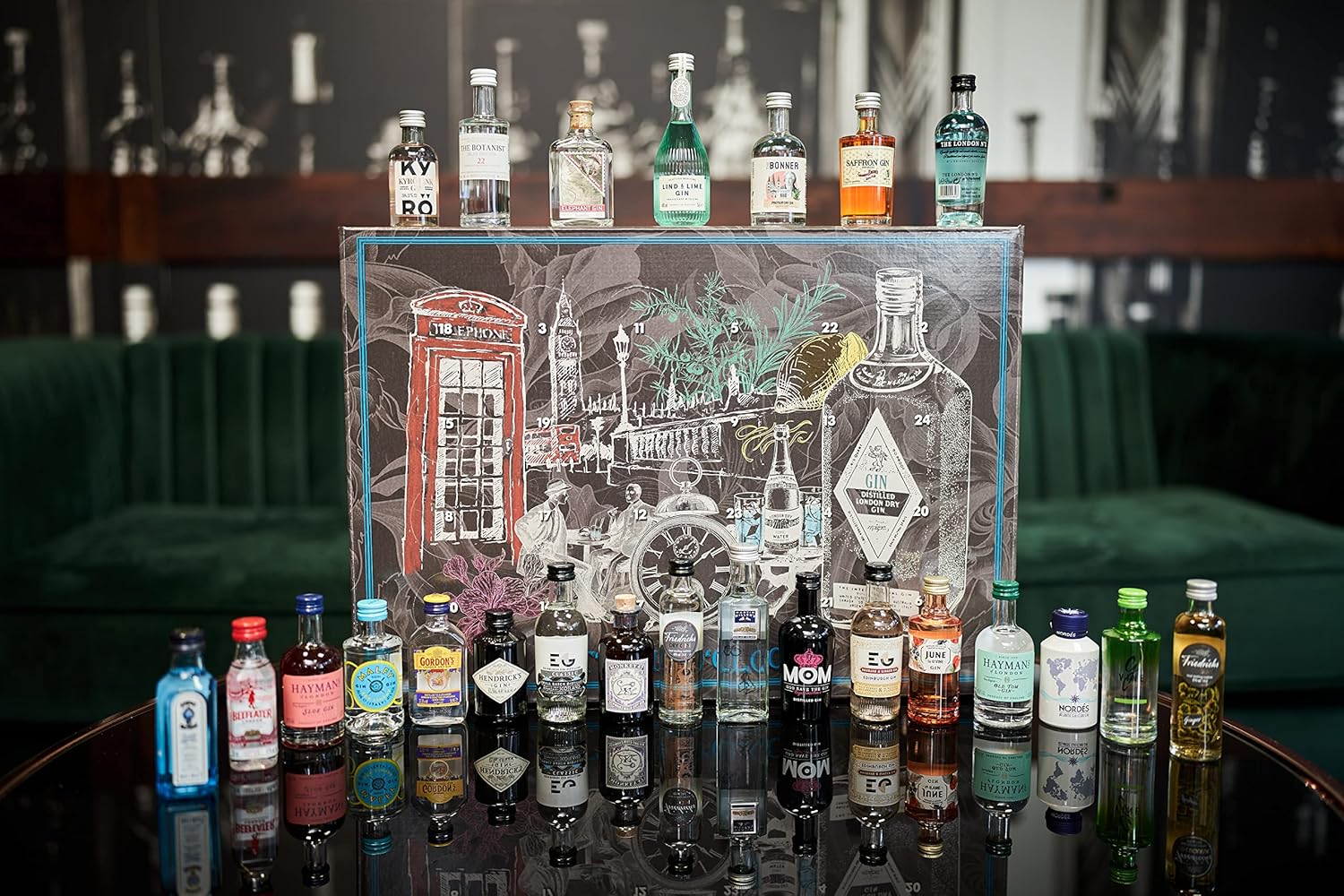 Gin Adventskalender - 24 verschiedene Gin Sorten Tasting Set Probierset 