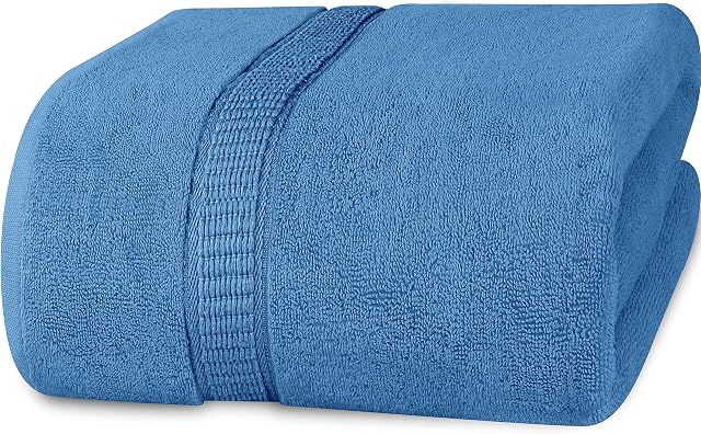 Utopia Towels - Premium Jumbo Bath Sheet (90 x 180 cm, Single Pack) - 600 GSM 100% Ring Spun Cotton Highly Absorbent and Quick Dry Extra Large Bath Towel (Electric Blue)