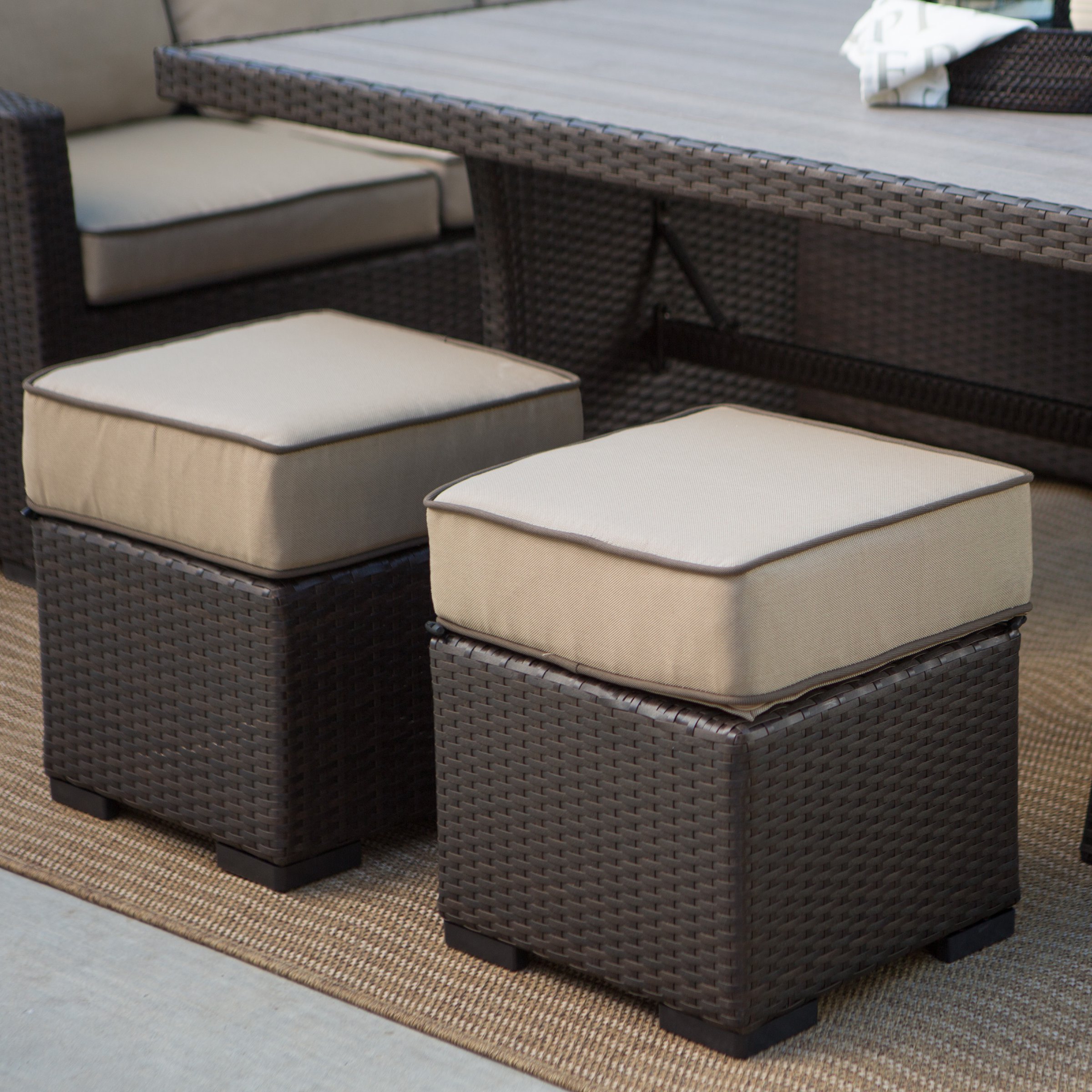 Dark Brown Modern All Weather Wicker Aluminum Sofa Sectional Patio