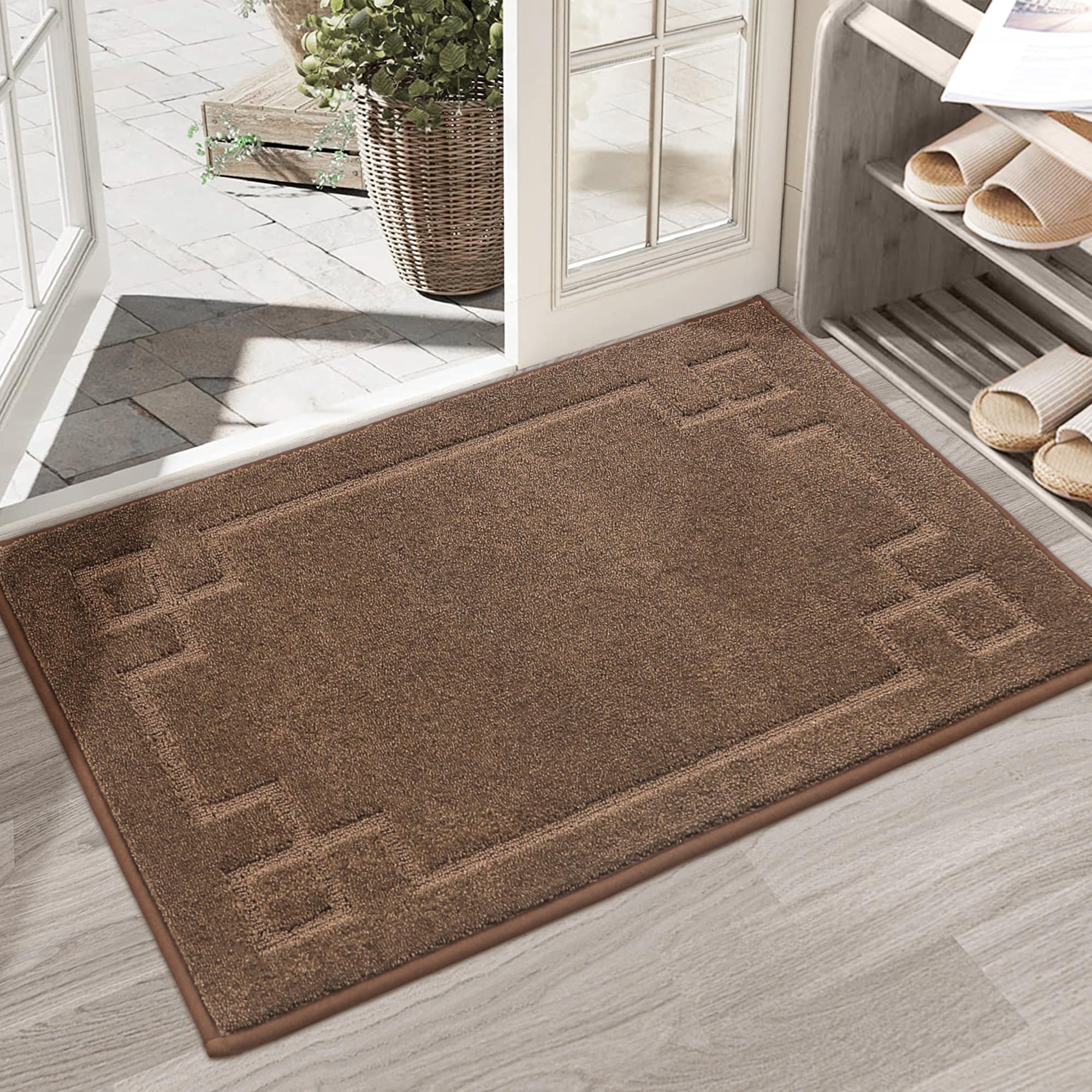 BEQHAUSE Door Mat Indoor, 50 * 80 cm Floor Mats, Non-Slip Indoor Mat Suitable for Front and Rear Doors Entrances, Corridors