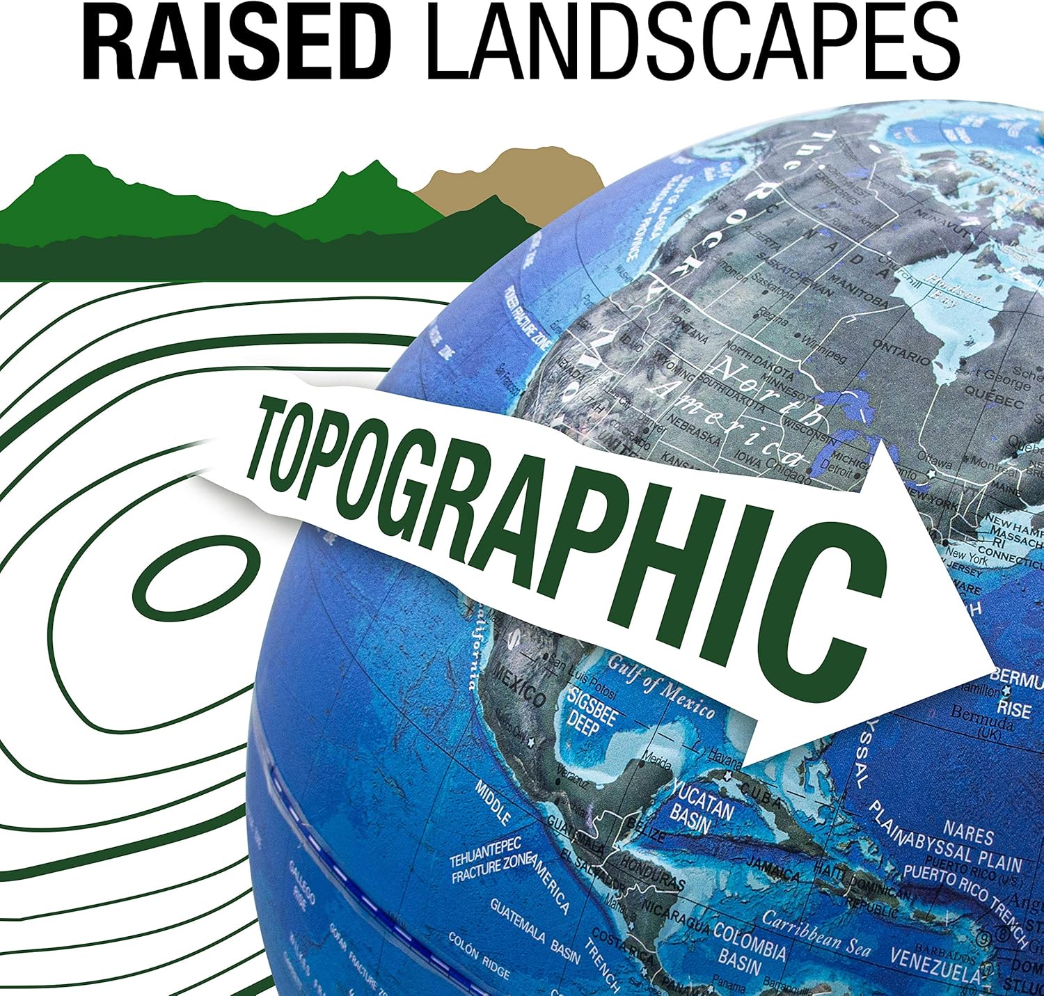 Buy Brookstone Educational Globe for Kids Relief Topographic World Globe with Raised Landscape