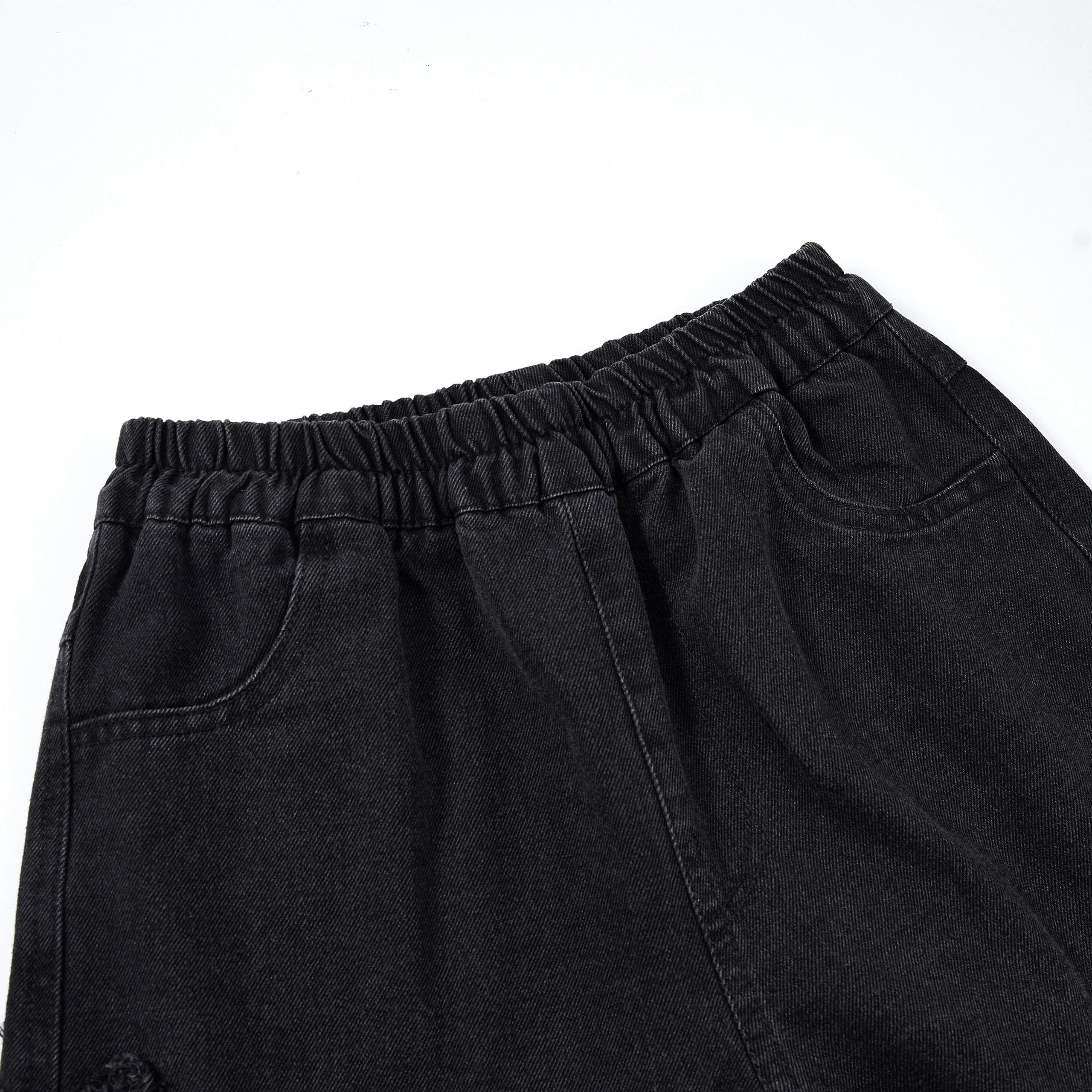 Rolanko Vaqueros Baggy Cargo para Niños Jeans Skater con Cintura Elástica y Multi-Bolsillos Pantalones Denim Vintage Bootleg Streetwear para Niños