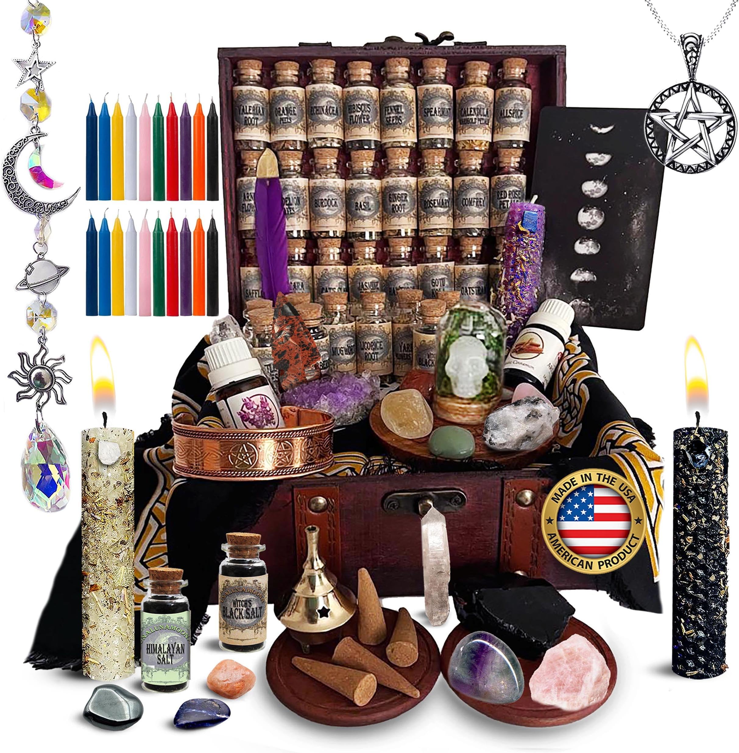 Witchcraft Kit, Wiccan Supplies and Tools, USA Made, Witch Kit, Witchcraft Crystals Witchcraft, Witchcraft Starter, Witch Starter Pack, Crystal Sets for Witchcraft