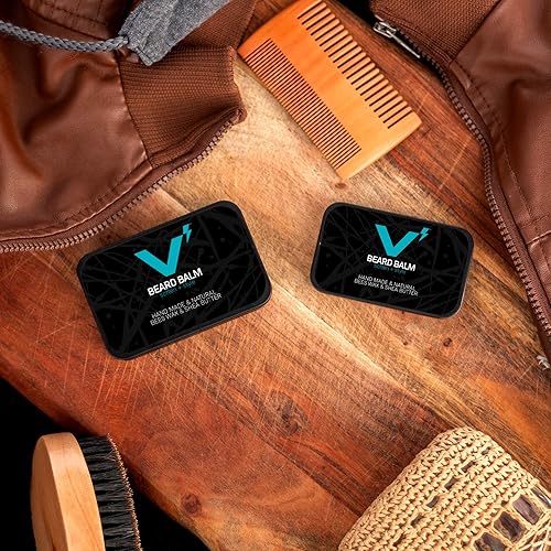 Miniatura 2 de VOLT Bálsamo para barba para hombre con aceites orgánicos hidratantes, manteca de karité y mango para textura y estilo, dos picos, 1.5 onzas