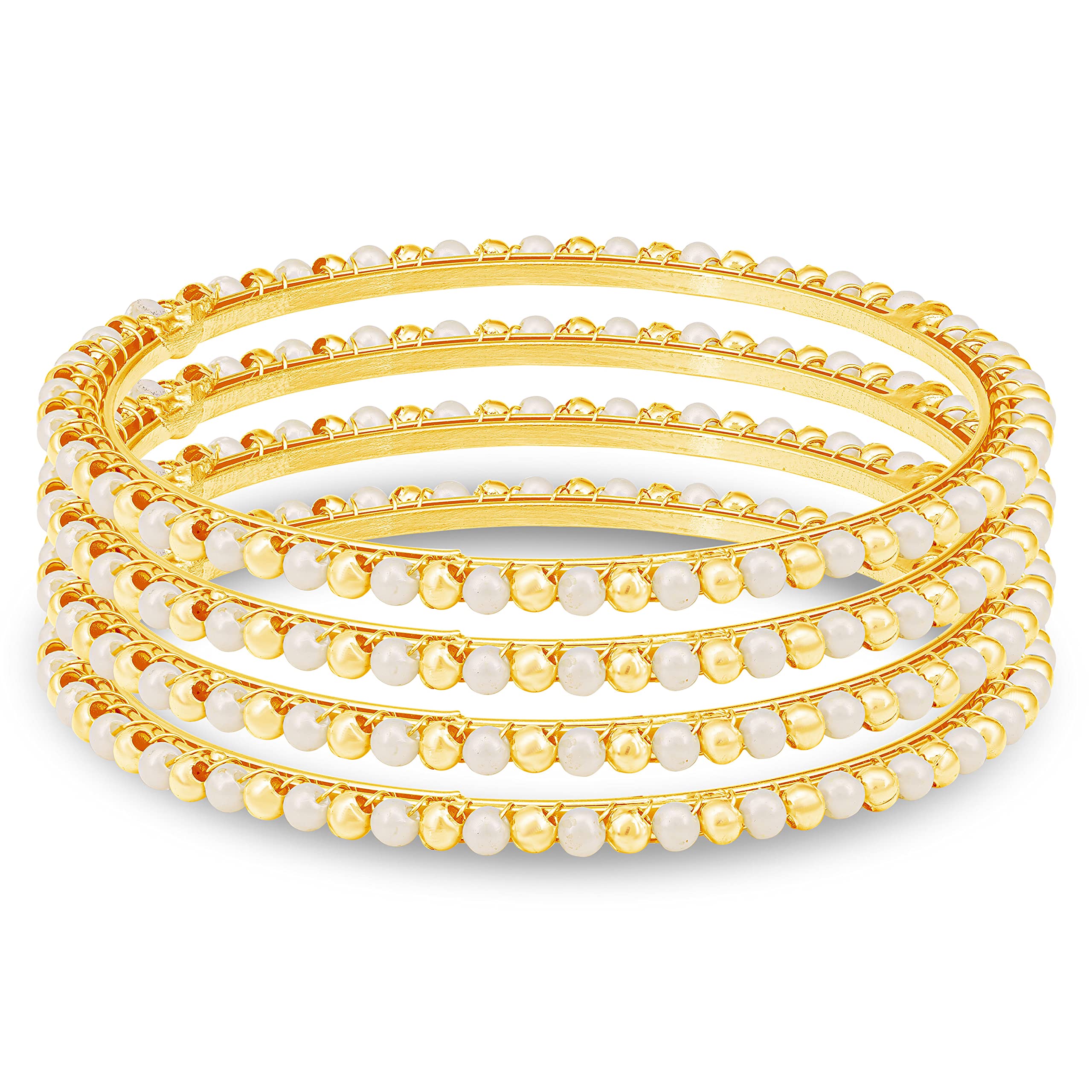Sukkhi Fascinating Gold Plated Pearl Bangle Set For Women (Set of 4) (B103672_2.8) (B0B4X1RFT8) Amazon Price History, Amazon Price Tracker
