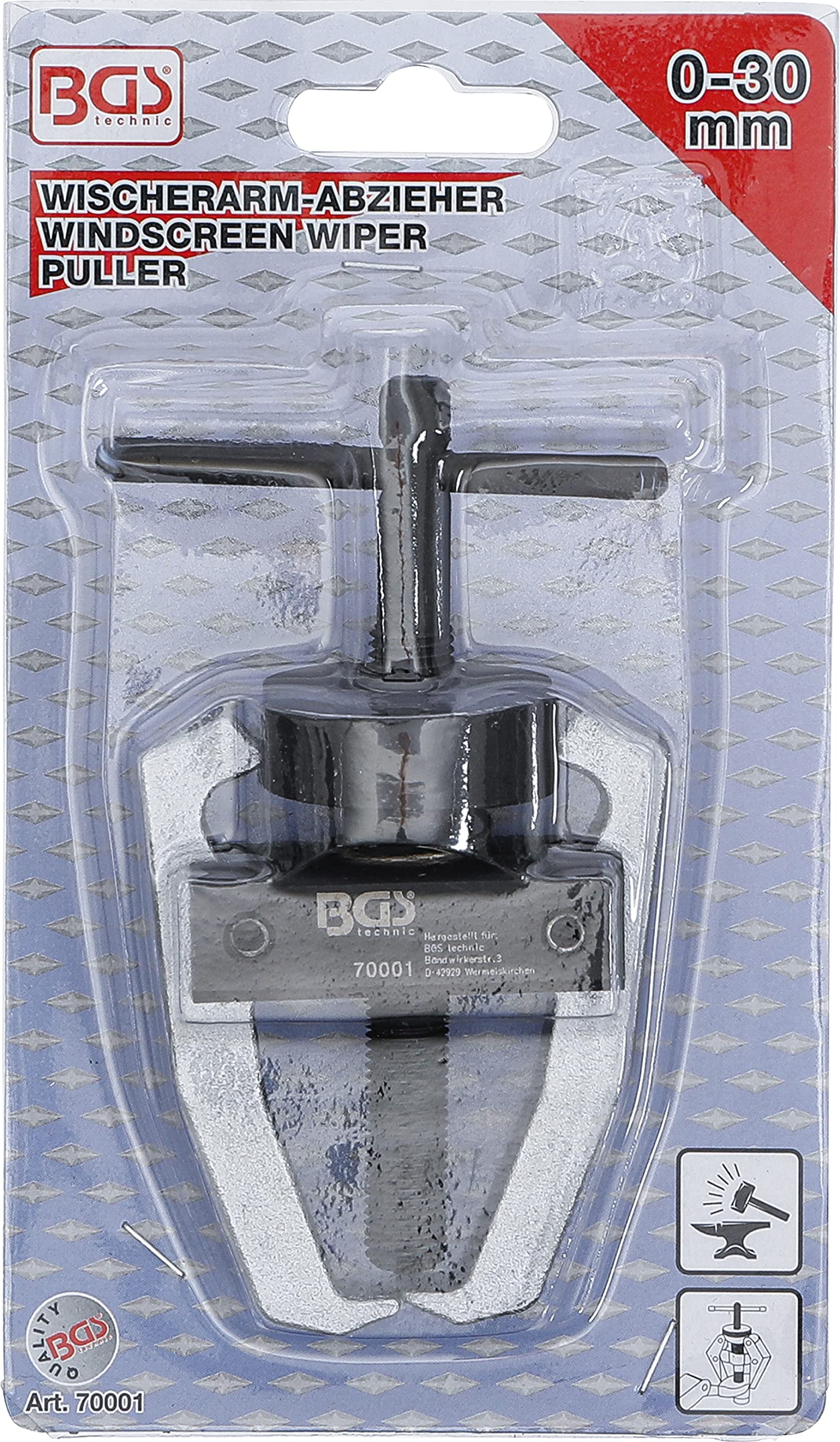 BGS 70001 | Estrattore morsetti batteria e braccio tergicristalli, 2 bracci