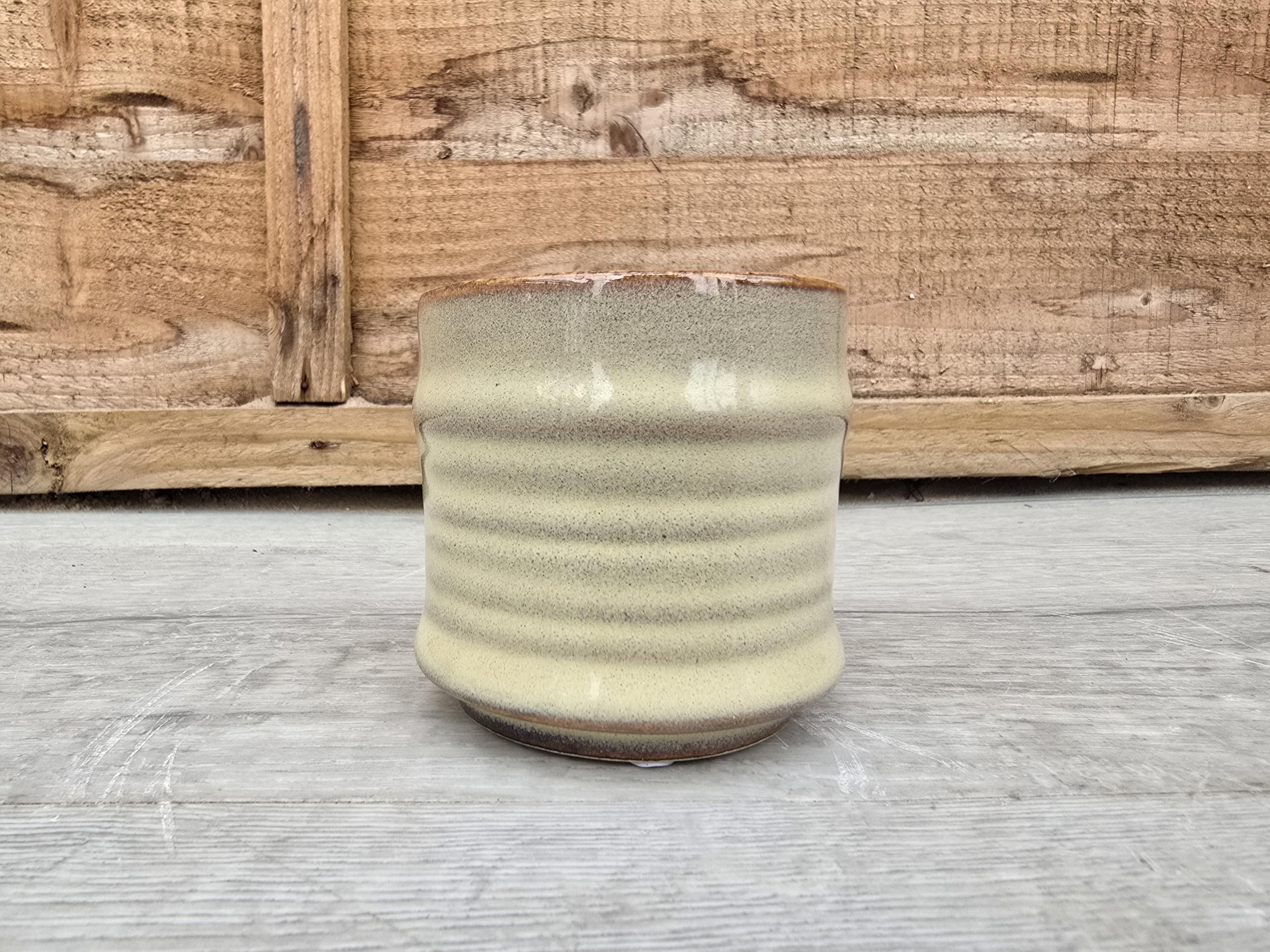 Pastel Decorative Pot Cover (Cream). Perfect for Gifts/Personal Use. Good for Office/Home environment. Perfect for Cactus/Cacti and Succulents. 5.5cm Inner Diameter