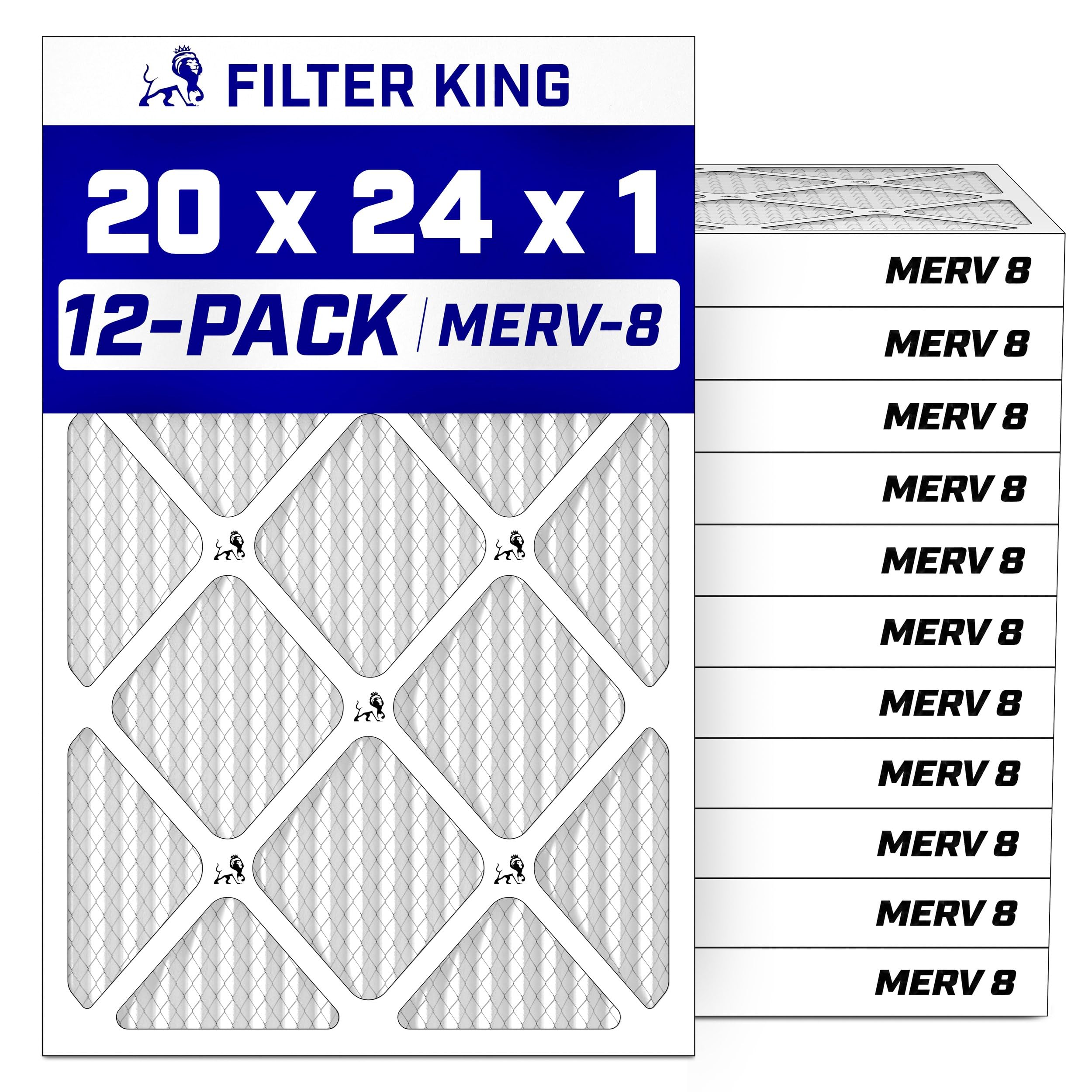 Filter King 20x24x1 Air Filter MERV 8 12-Pack