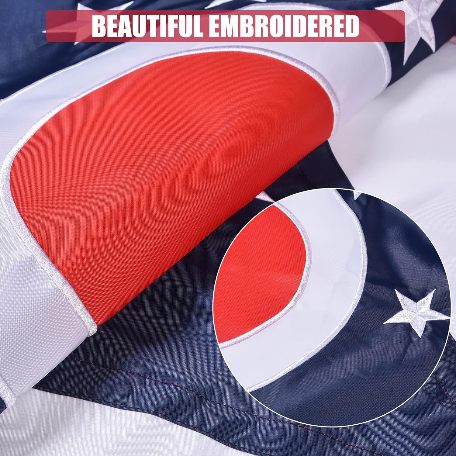 Ohio State Flag 3x5 Ft, Deluxe Embroidered Heavy Duty Polyester Durable OH Outside Flag, Indoor/Outdoor with Sewn Stripes and Brass Grommets - Image 2