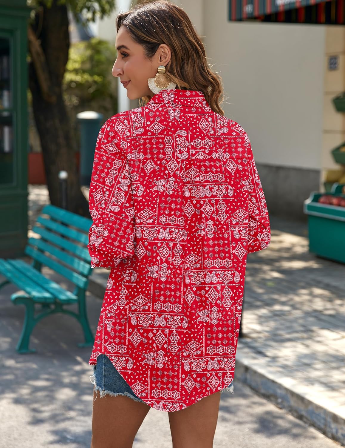 Zeagoo Womens Button Down Shirts Long Sleeve Cotton Gauze Tops Casual Collared Blouses Loose Fit - Image 6