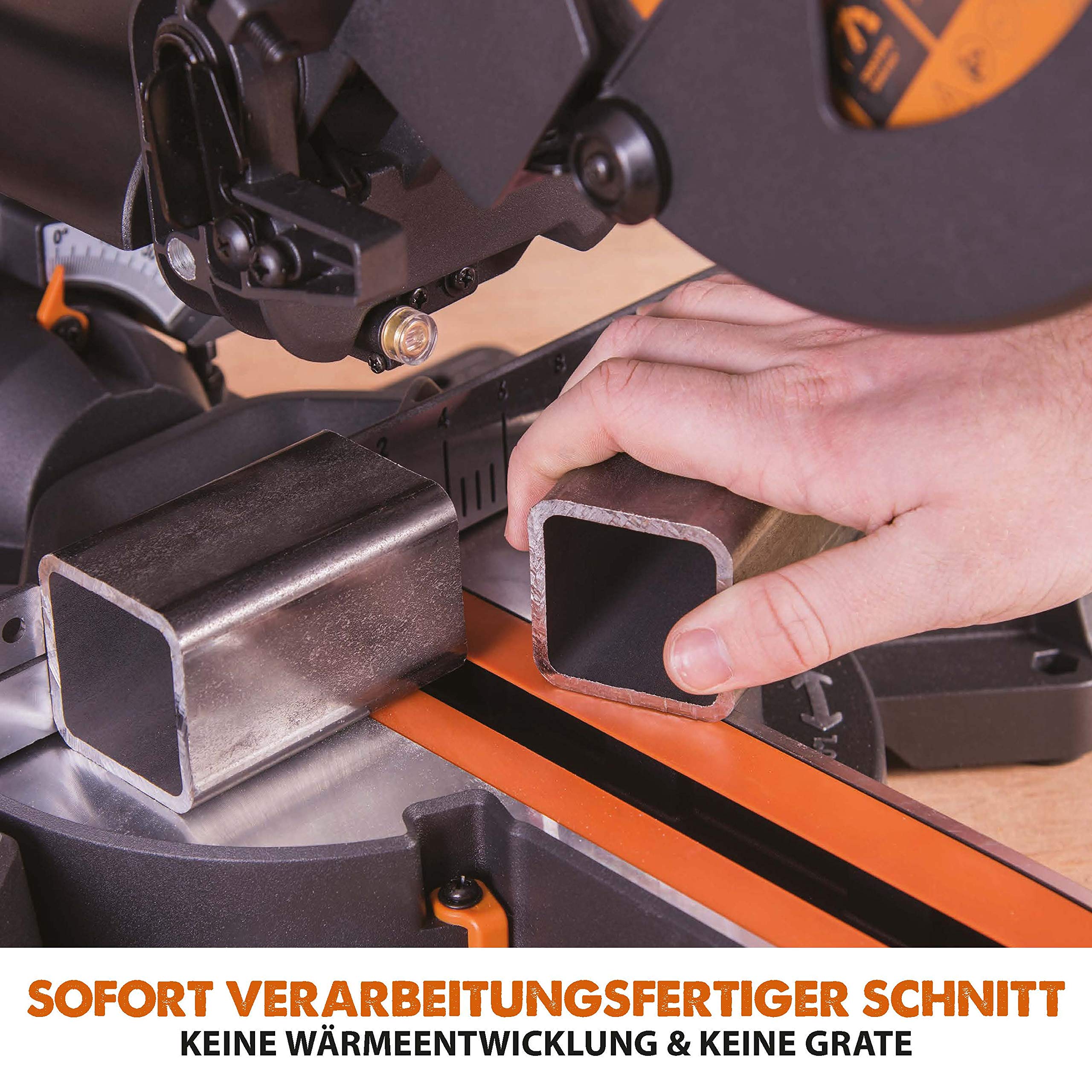 Evolution Power Tools - Scie à Onglets Coulissante Multi-Matériaux R210SMS+ avec le Pack Plus, 210 mm (230 V) (Lot de 2)