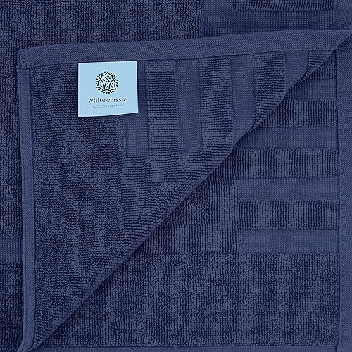 Miniatura 5 de White Classic Toallas de mano de lujo  Paquete de 6 paquetes de baño de lujo (azul marino)