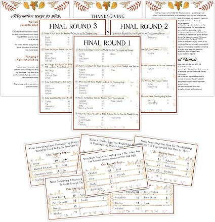 Amazon.com: Thanksgiving Friendly Feud Game Set, Friendly Feud Quiz ...