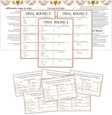 Amazon.com: Thanksgiving Friendly Feud Game Set, Friendly Feud Quiz ...