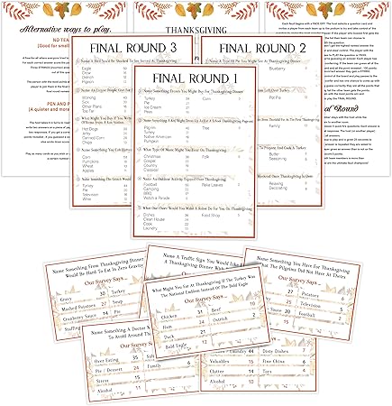 Amazon.com: Thanksgiving Friendly Feud Game Set, Friendly Feud Quiz ...