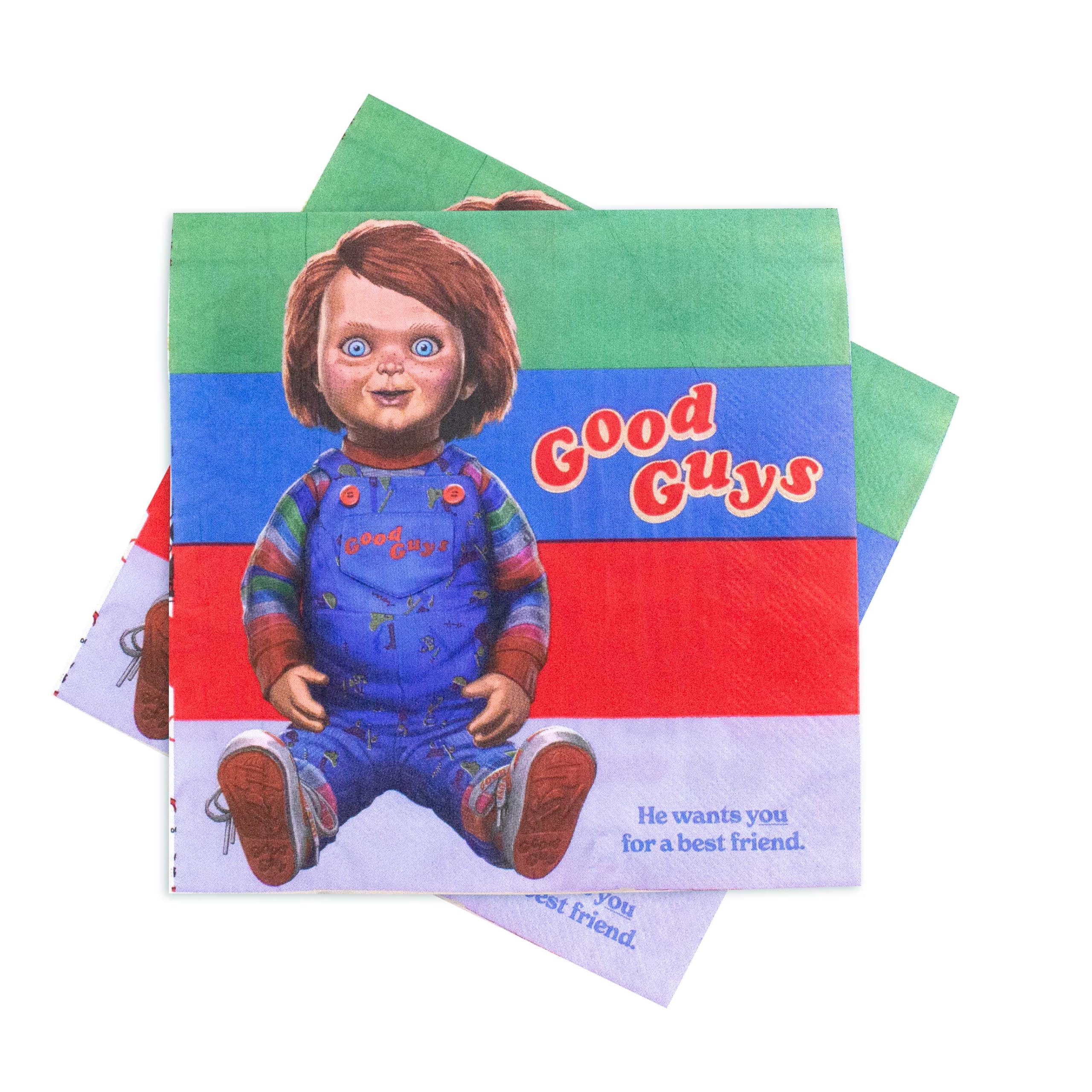 Chucky Party Lunch Napkins (16 pack) - Officially Licensed Good Guys Doll - Horror Theme…