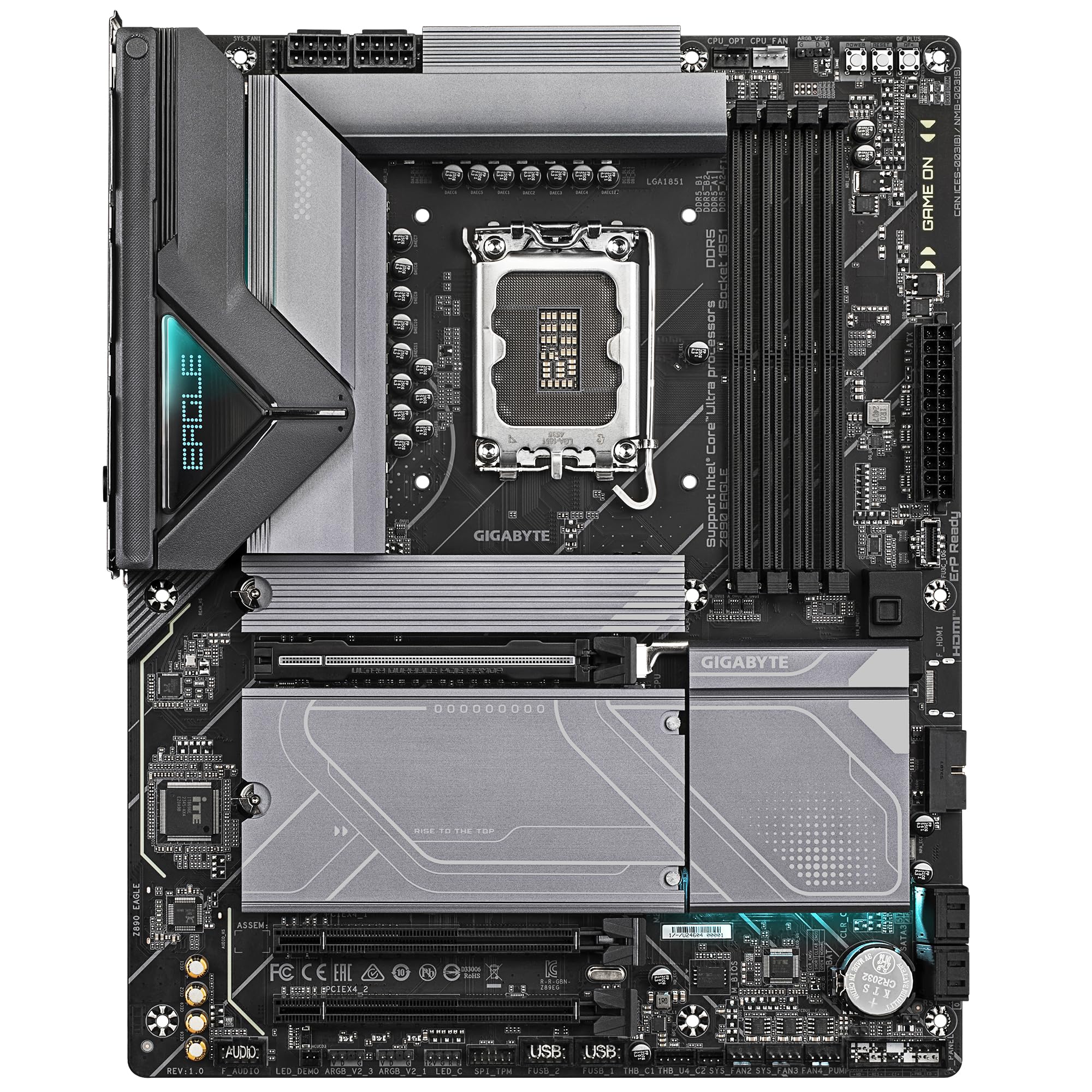 GIGABYTE Z890 EAGLE Scheda Madre - Supporta CPU Intel Core Ultra (Serie 2), VRM a 14+1+2 fasi, fino a 8800MHz DDR5 (OC), 1x PCIe 5.0 M.2 + 3x PCIe 4.0 M.2, LAN 2,5GbE, USB4