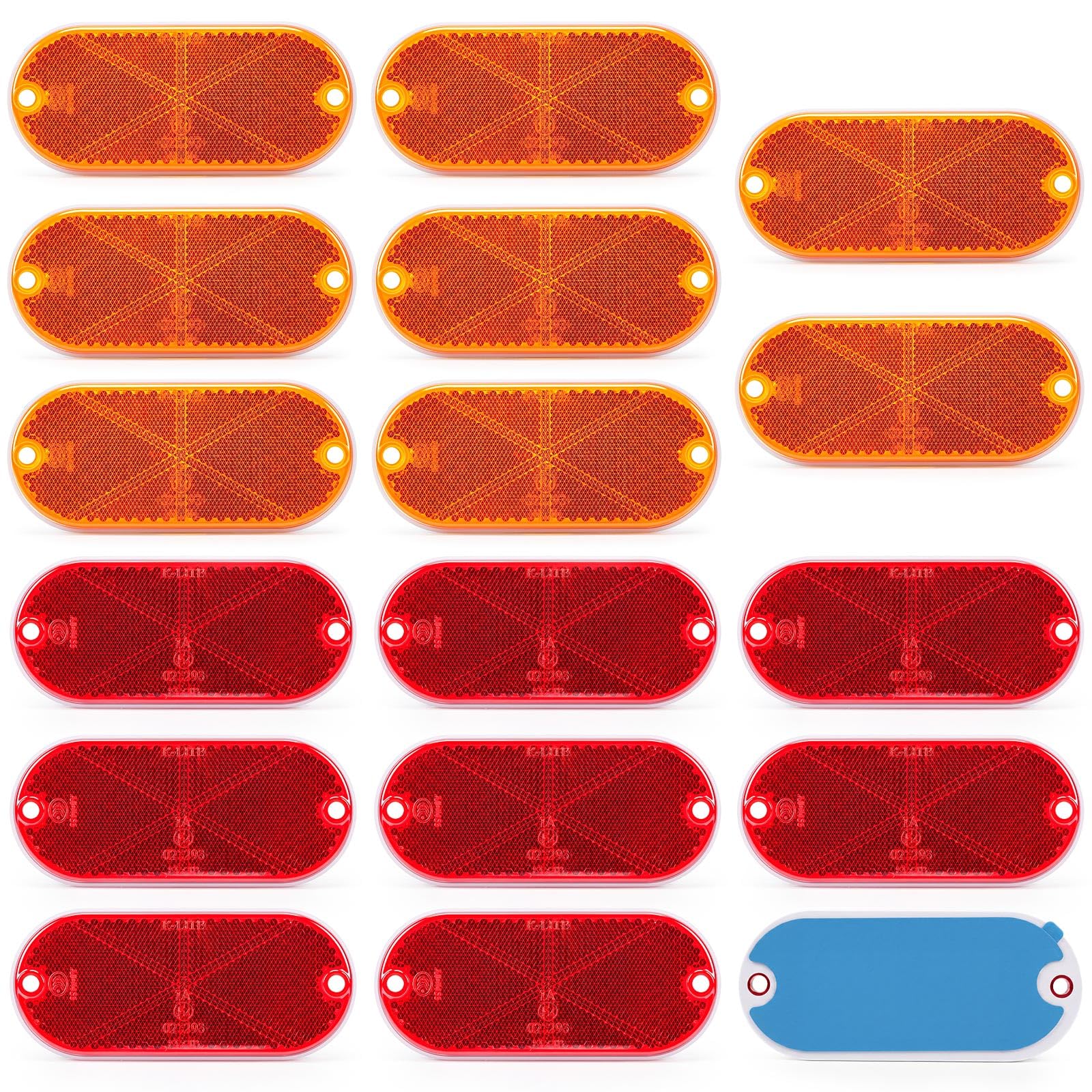 16 Pcs Reflectors Stick on Adhesive Bicycle Reflectors Safety, Oval