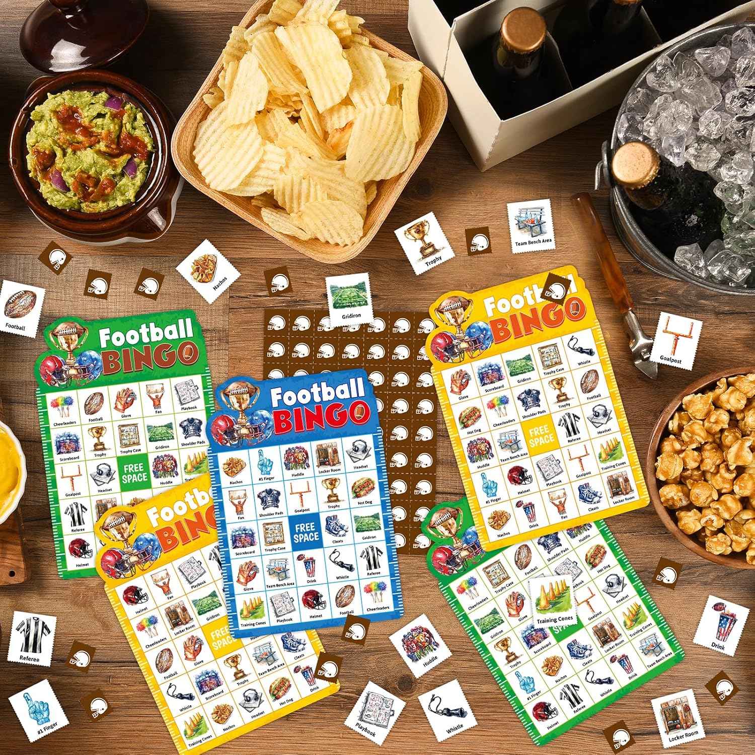 Fancy Land Football Bingo Game for Kids American Football Bingo Cards Set for Sports Themed Birthday Party Family Game Night Activity Supplies 24 Players