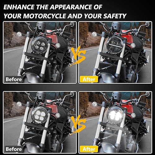 Miniatura 5 de Conjunto de faros delanteros LED para Rebel CMX500 17-24, faro delantero con luz alta y baja para Honda Rebel CMX500 ABS SE 17-2024 Accesorios