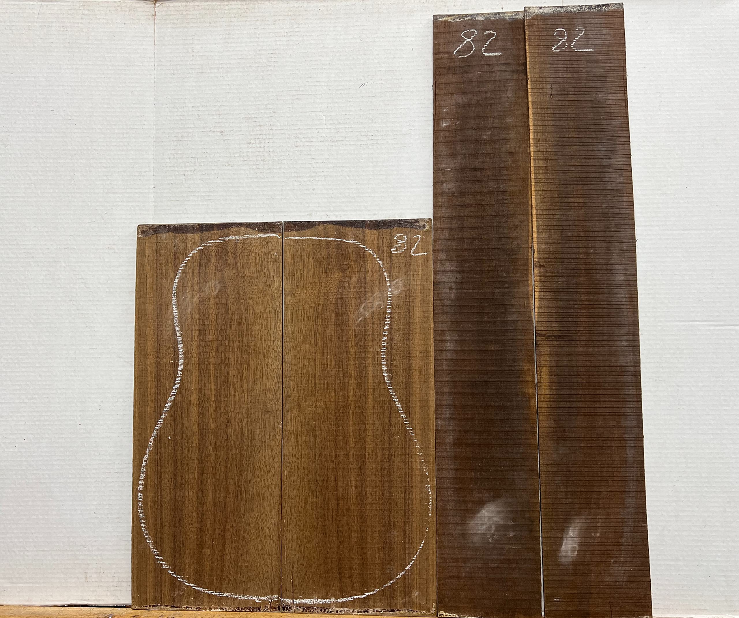Exotic Wood Zone | Indian Laurel Dreadnought Guitar Back and Side Sets Luthier Tonewoods # 82