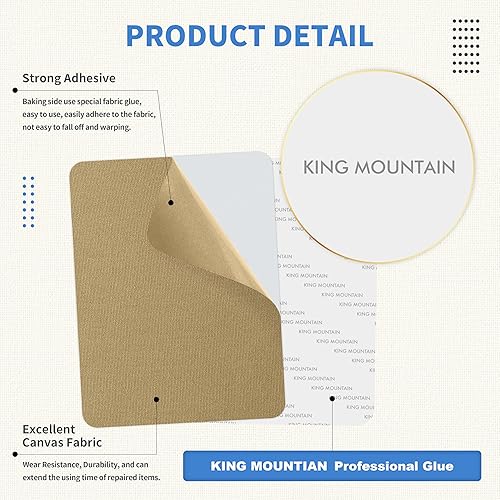 Vista 294 de KING MOUNTAIN Cinta de reparación de lona, parche para equipos para exteriores, 4 x 63 pulgadas, impermeable, autoadhesiva para reparar cubiertas