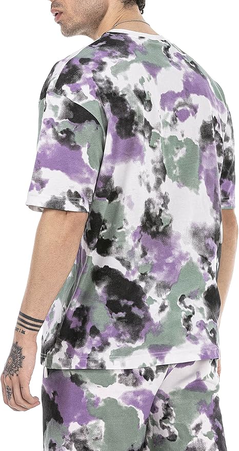 T-Shirt Homme Redbridge - Coupe Oversize, Col Rond, Imprimé Batik