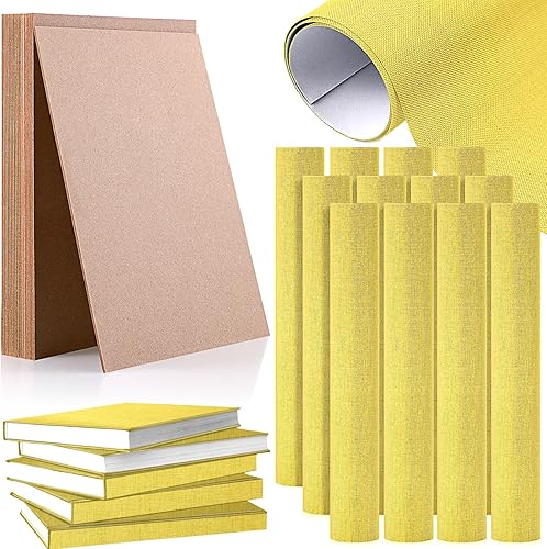 Qilery Tablero de tela para libros para encuadernación de libros, 12 piezas, 20 unidades, tablero de encuadernación de libros, superficie de papel,