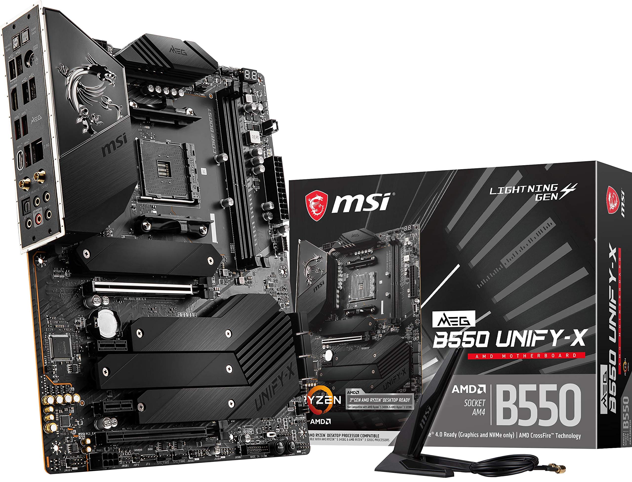 MSI MEG B550 Unify-X Gaming Motherboard (AMD AM4, DDR4, PCIe 4.0, SATA  6Gb/s, Dual M.2, USB 3.2 Gen 2, HDMI, Wi-Fi 6 AX, ATX, AMD Ryzen 5000  Series