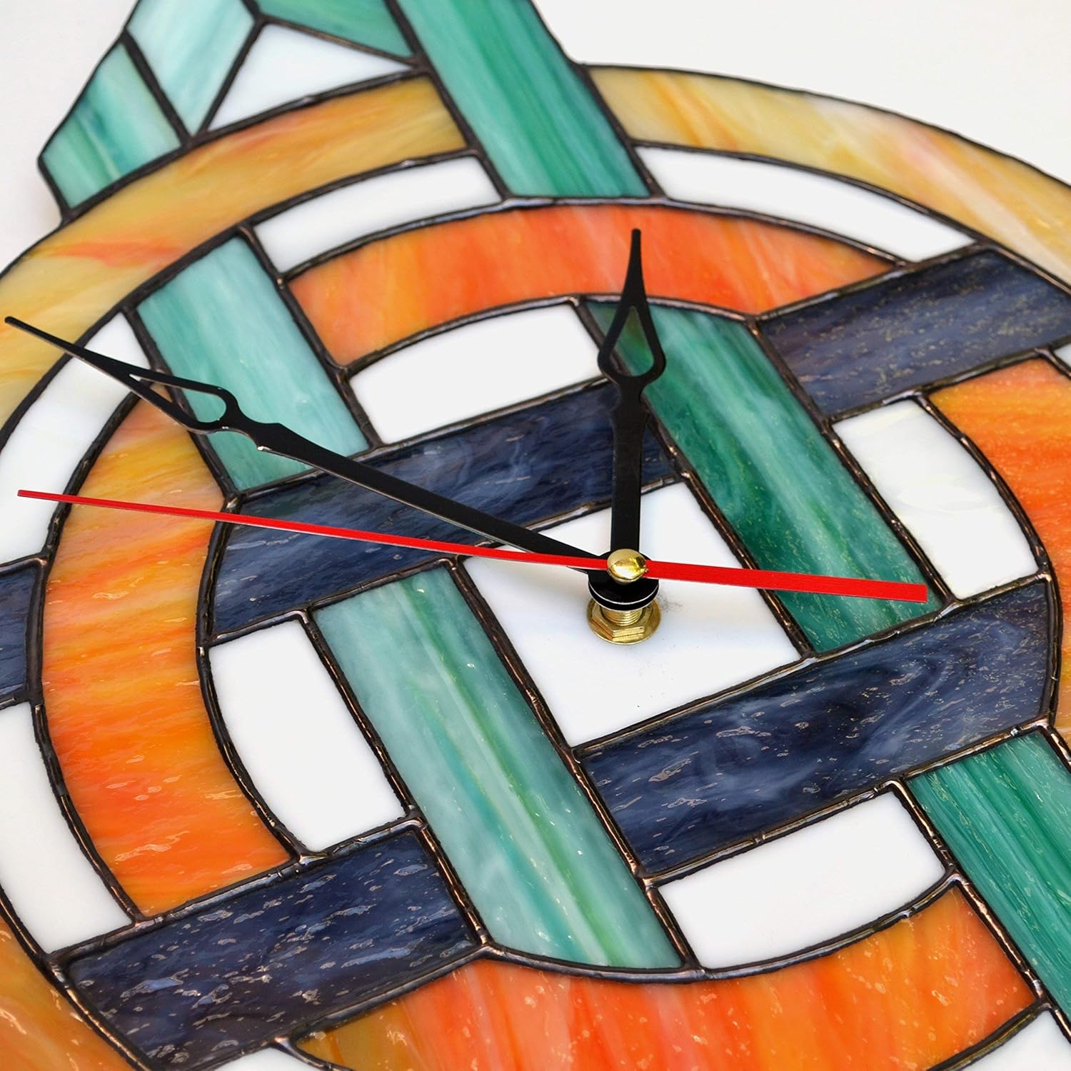 Large Modern Geometric Wall Clock 17 Inch for Living Room, Handcrafted Statement Hanging Decor for Home or Office